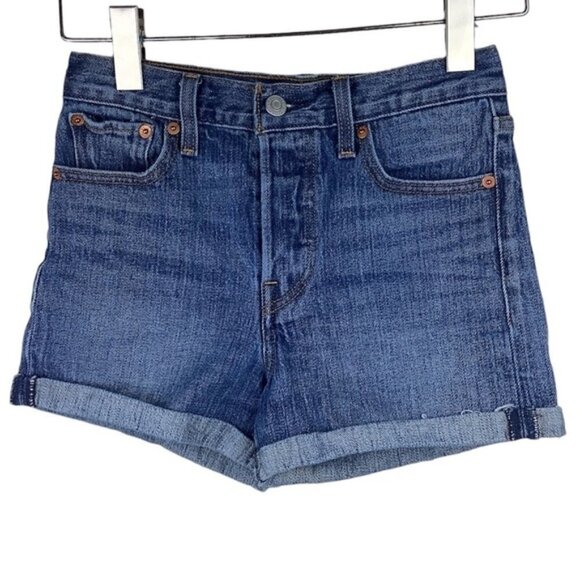 LEVI’S WEDGIE WHITE OAK CONE VINTAGE STYLE JEANS SHORTS - Picture 3 of 13